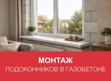 Выбор и монтаж подоконников в газобетонных домах в Смоленске